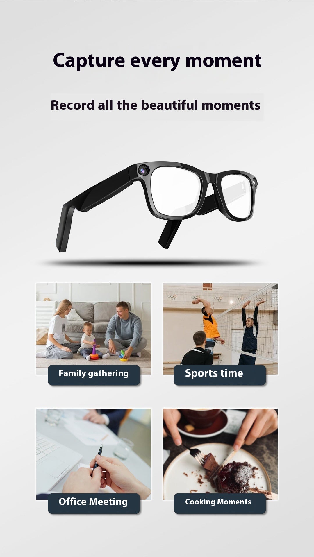 NexaSphere Vision-AI: 4K Smart Glasses with Integrated Content Camera