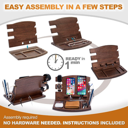 NexaSphere™ Artisan Ash Wood Docking Station – The Ultimate EDC Organizer