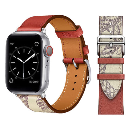 NexaSphere Heritage: Brick & Ivory Genuine Leather Watch Strap