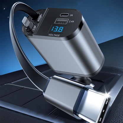 NexaSphere Raptor Pro: 120W Ultra-Fast 4-in-1 Retractable Cockpit Hub