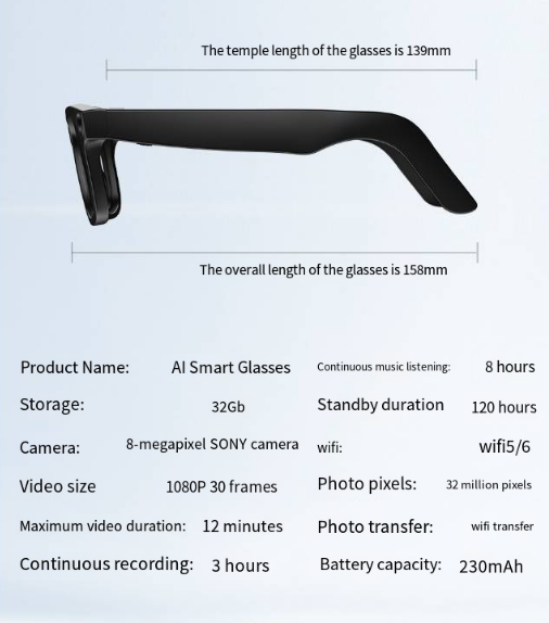 NexaSphere Vision-AI: 4K Smart Glasses with Integrated Content Camera